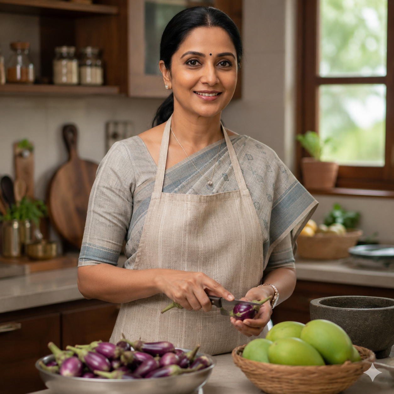 అనుపమ వంట చేస్తోంది